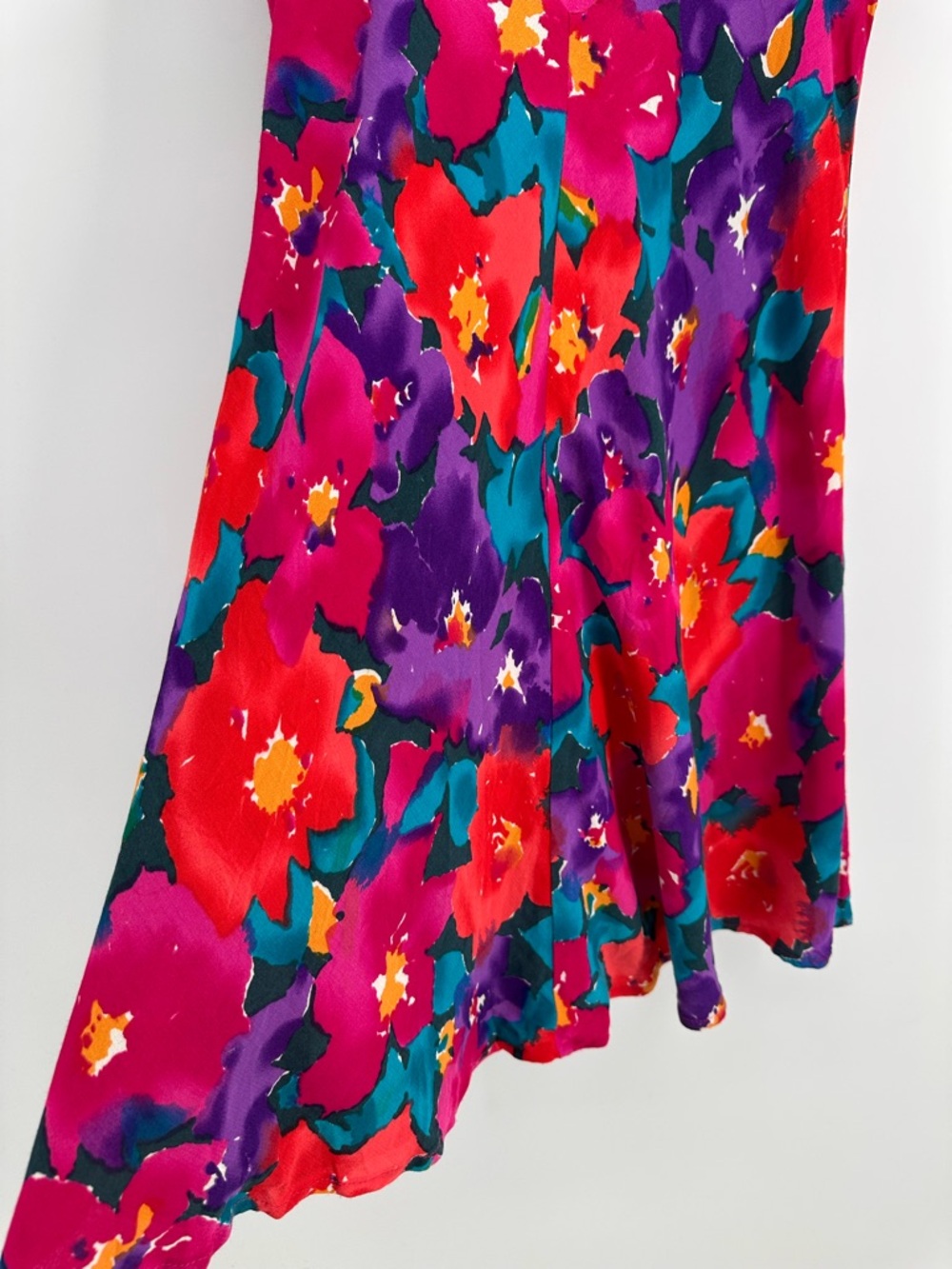 Vintage Paris Blues Multicolor Floral Mini Dress Whimsigoth Grunge 90 Y2K Skater - Picture 4 of 11